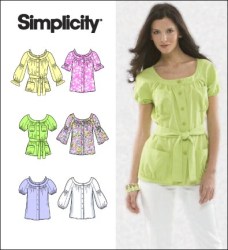 2651 SIMPLICITY SS PEASANT TYPE BUTTON BLOUSE PATTERN 8-16
